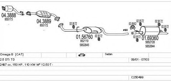 MTS C250499005697 Exhaust System